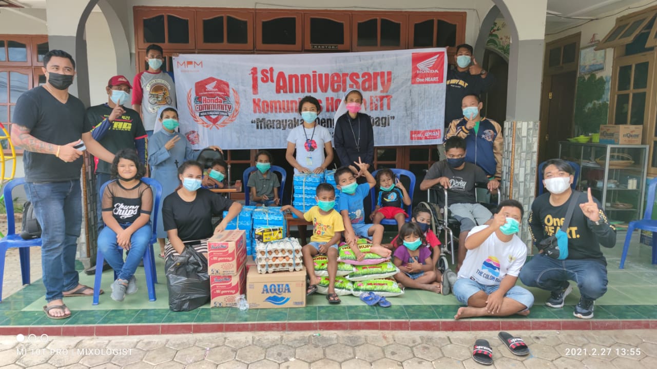 1st Anniversary, Komunitas Honda NTT Rayakan  Dengan Gelar Bakti Sosial Ke Panti Asuhan